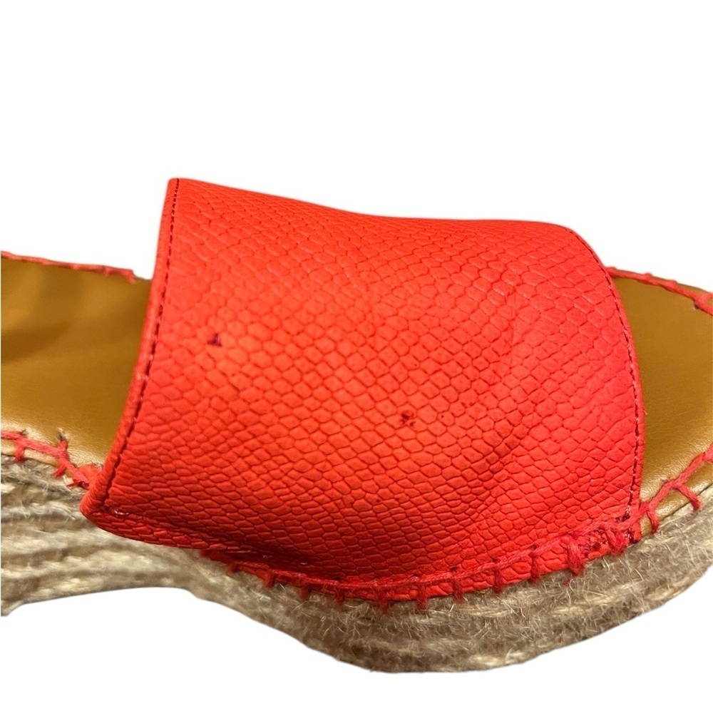 Franco Sarto Tula Platform Espadrille Wedge Sandals Orange Leather Size 7.5 - Picture 12 of 13